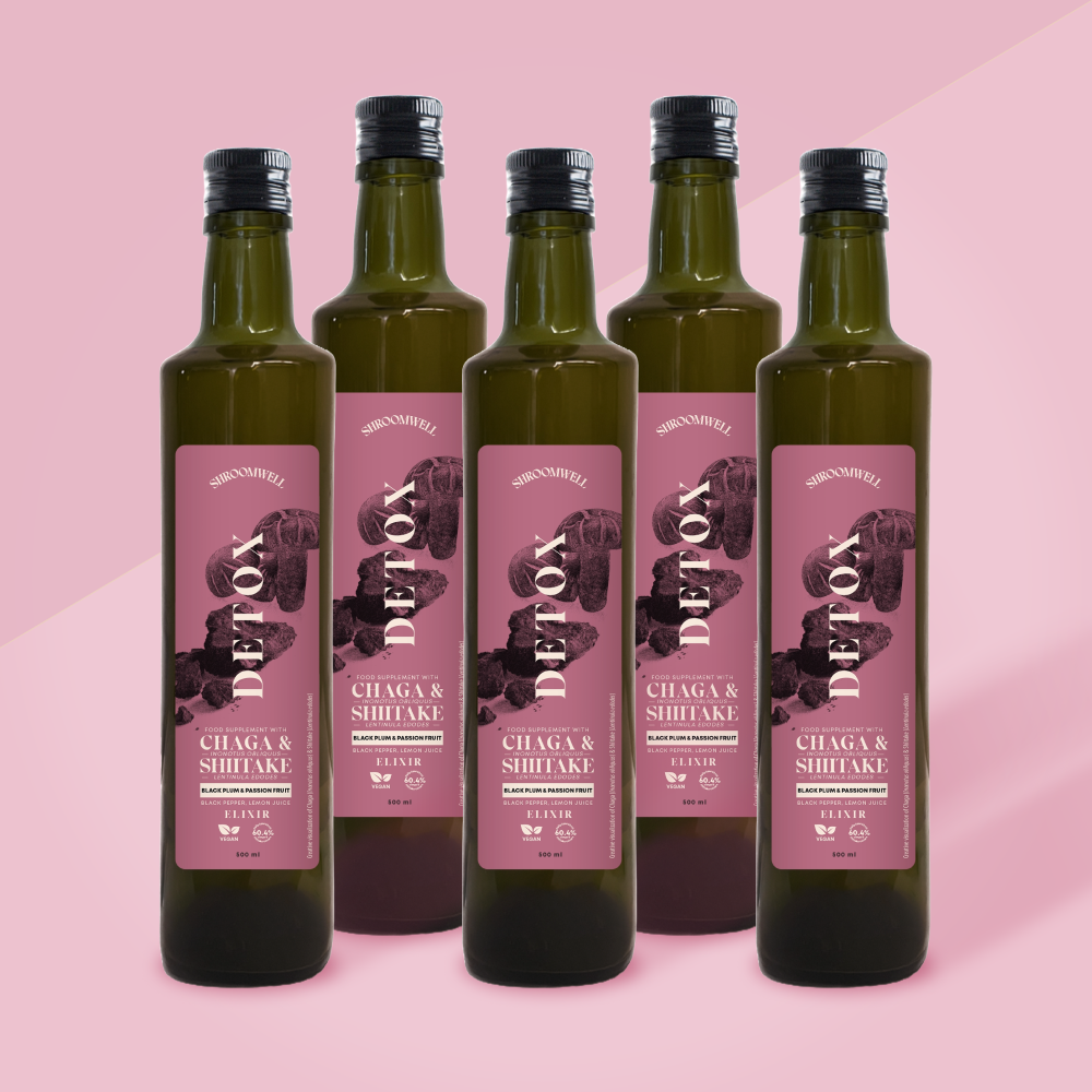 DETOX eliksiir chaga, shiitake & granadilliga 6x500ml (perepakk)