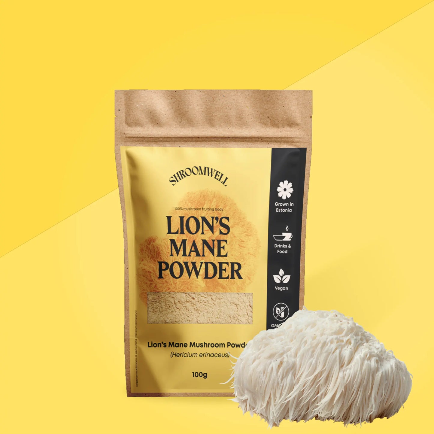 Lion's Mane pulber (mahe) 100g